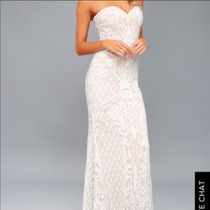 Lulu’s Olivia White Sequin Gown